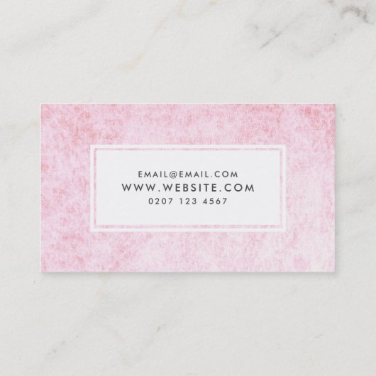 ピンクのビロードの質のモダンは芸術家を構成します 名刺 (裏面)