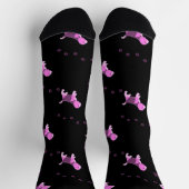 ピンクのビーグル犬のアートパピースポーズプリント名ブラック ソックス (上部)