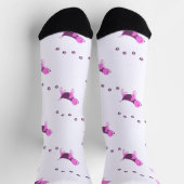 ピンクのビーグル犬のアートパピースポープ印刷の名前ホワイト ソックス (上部)