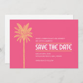 ピンクのビーチの保存日付 セーブザデート (正面/裏面)