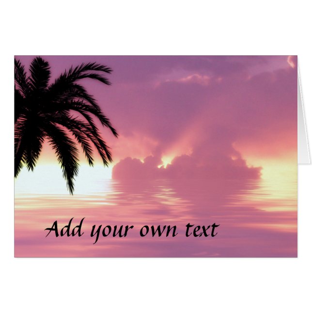 ピンクのビーチカード (正面横)