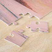 ピンクのビーチサンゴールデン空の美しい休暇 ジグソーパズル (側面)