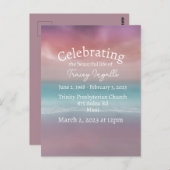 ピンクのビーチサンセットライフセレブレーションポストカード ポストカード (正面/裏面)