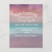 ピンクのビーチサンセットライフセレブレーションポストカード ポストカード (正面)