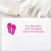 ピンクのビーチサンダル差出人住所ラベル ラベル (インサイチュ)