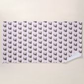 ピンクのビーチタオルとベビー猫 – 色を選ぶ ビーチタオル (正面)