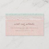 ピンクのビーチハートを砂のウェブサイトに挿入カード プレイスカード (正面)