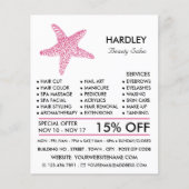 ピンクのビーチヒトデ，ボーティシャン，美しいサロンフライ チラシ (正面)