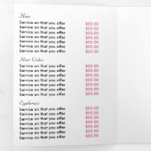 ピンクのビーチヒトデ、美しいサロントリフォールドフライヤー 三つ折り招待状 (内部最初)