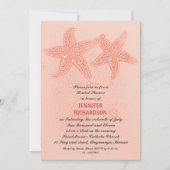 ピンクのビーチブライダルシャワー招待状 招待状 (正面)