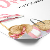 ピンクのビーチ夏の赤ちゃんシャワードリンク ポスター (角)