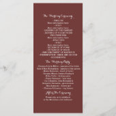 ピンクのビーチ結婚式番組 プログラム (裏面)