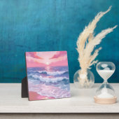 ピンクのビーチ 海岸の絵画アート フォトプラーク (インサイチュ)