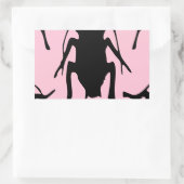 ピンクのビーチ 長方形シール (バッグ)