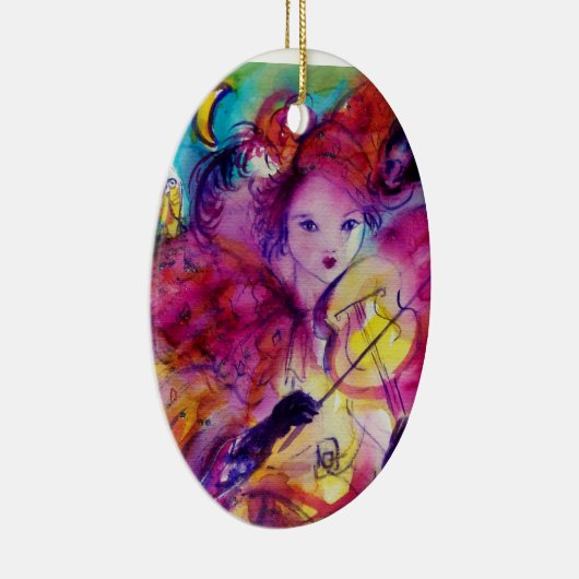 ピンクのピエロを作る仮面舞踏会夜/音楽 セラミックオーナメント (右)