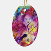 ピンクのピエロを作る仮面舞踏会夜/音楽 セラミックオーナメント (左)