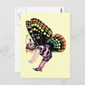 ピンクのピクシー・フェアリー ポストカード (正面/裏面)