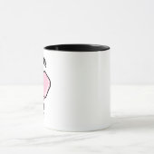 ピンクのピックルボールパドル リボン付き マグカップ (中央)