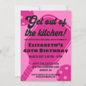 ピンクのピックルボールパーティースポーツパドル誕生日 招待状 (正面)