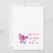 ピンクのピックルボールパーティー カートゥーンスポーツ 誕生日 招待状 (裏面)