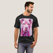 ピンクのピットブル犬 Tシャツ (正面フル)