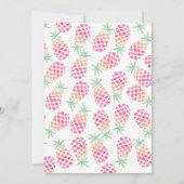 ピンクのピンアップル熱帯誕生日招待状 招待状 (裏面)