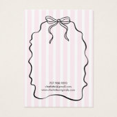 ピンクのピンストライプ状リボンイヤリングジュエリー表示カード (裏面)