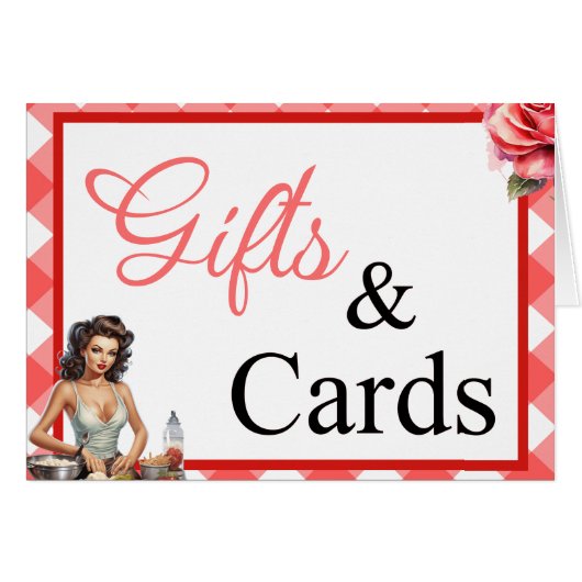 ピンクのピンナップバチェロレッテギフトとカード (正面横)