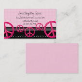 ピンクのピースサインのベビーシッターまたはお母さんのテレホンカード コーリングカード (正面/裏面)