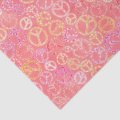 ピンクのピースサインパターン 薄葉紙 (詳細)