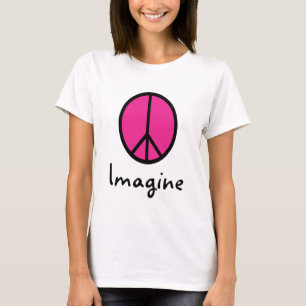ピンクのピースマークを想像して下さい Tシャツ