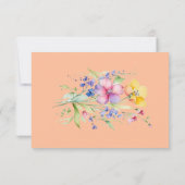 ピンクのピーチイエロー開花は日付カードを保存 セーブザデート (裏面)