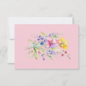 ピンクのピーチイエロー開花は日付カードを保存 セーブザデート (裏面)