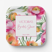 ピンクのピーチオレンジの牡丹エレガントブライダルシャワー