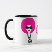 ピンクのファンクのアフリカのひよこのドープ塗料の物のマグ マグカップ (左)