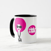 ピンクのファンクのアフリカのひよこのドープ塗料の物のマグ マグカップ (正面左)