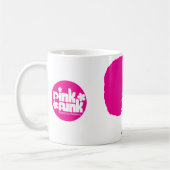 ピンクのファンクのアフリカのパフのひよこのマグ マグカップ (左)