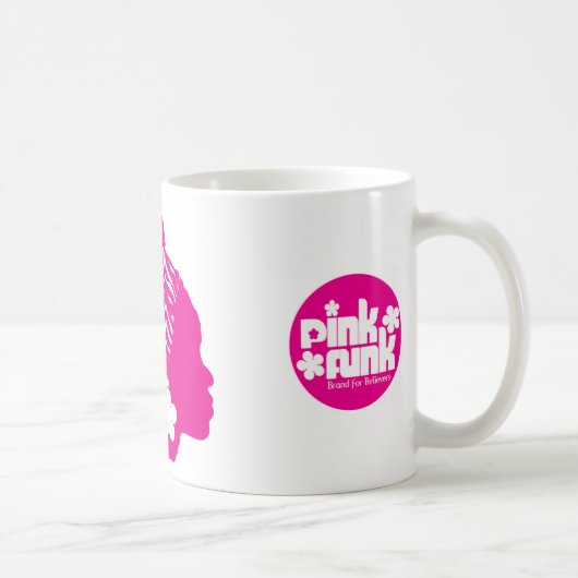 ピンクのファンクのアフリカのパフのひよこのマグ マグカップ (右)