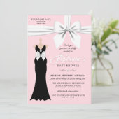 ピンクのファンシーファッションエレガントティファニーベビーシャワー 招待状 (スタンド正面)