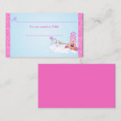 ピンクのファンタジーおとぎ話披露宴座席表 プレイスカード (正面/裏面)