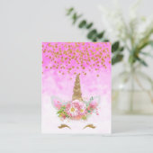 ピンクのファンタジーおよび金星のユニコーン ポストカード (スタンド正面)