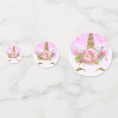 ピンクのファンタジーとゴールデンスターズユニコーン コンフェッティ (裏面)