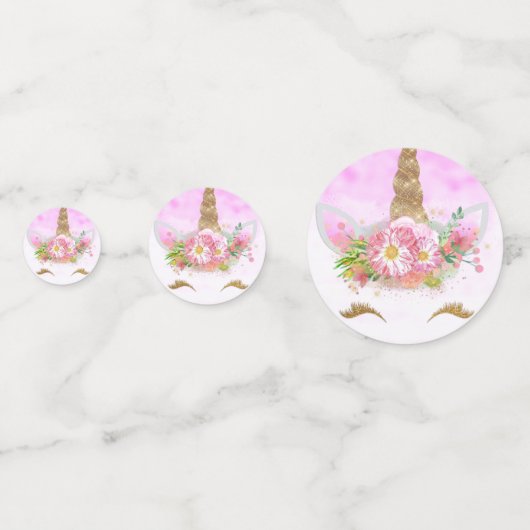 ピンクのファンタジーとゴールデンスターズユニコーン コンフェッティ (裏面)