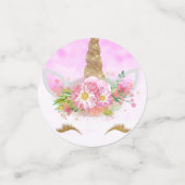 ピンクのファンタジーとゴールデンスターズユニコーン コンフェッティ (スモール正面)