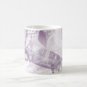 ピンクのファンタジー飛んでいる馬車バタフライフェアリーウィング コーヒーマグカップ (中央)