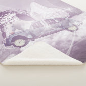 ピンクのファンタジー飛んでいる馬車バタフライフェアリーウィング シェルパブランケット (3/4)