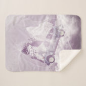 ピンクのファンタジー飛んでいる馬車バタフライフェアリーウィング シェルパブランケット (正面(横))