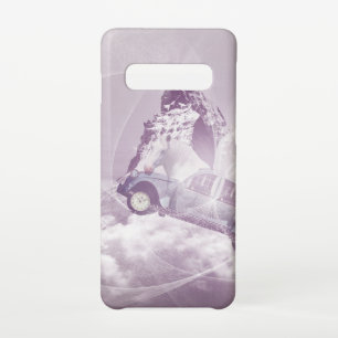 ピンクのファンタジー飛んでいる馬車バタフライフェアリーウィング SAMSUNG GALAXY S10ケース