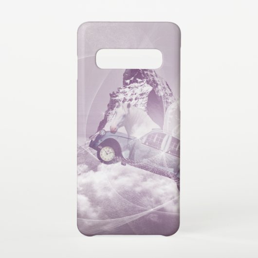 ピンクのファンタジー飛んでいる馬車バタフライフェアリーウィング SAMSUNG GALAXYケース (裏面)