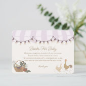 ピンクのファーマーズマーケットの農場の本 赤ちゃんのための挿入ページ エンクロージャーカード (スタンド正面)